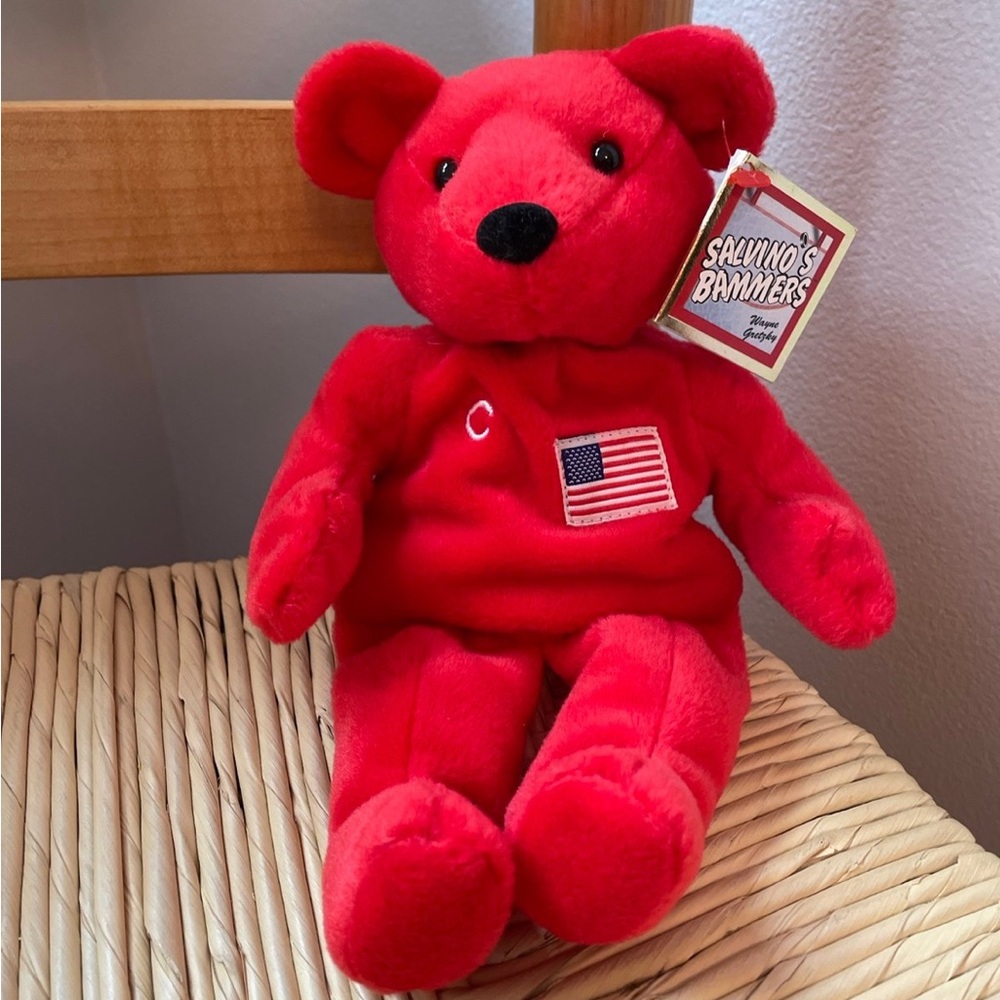 Wayne Gretzky #99 Salvino’s Bammers Red Plush Bear